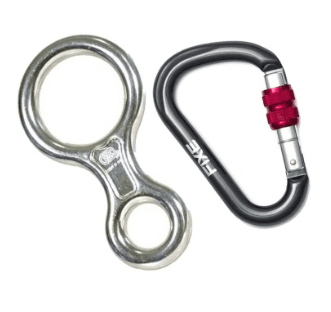  Descensor 8 + Mosquetón de Seguridad