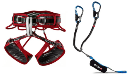 Arnés escalada + disipador